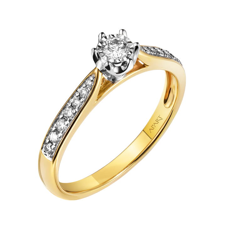 Packshot – złoty pierścionek Apart z diamentem, zdjęcie produktowe biżuterii | Packshot Warszawa
