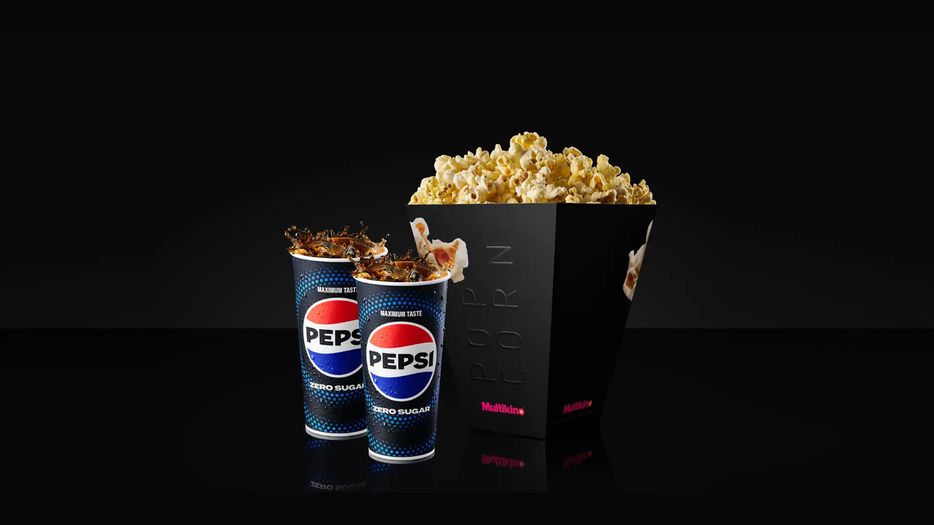 Packshot – zdjęcie produktowe zestawu kinowego Multikino z popcornem i Pepsi | Packshot Warszawa